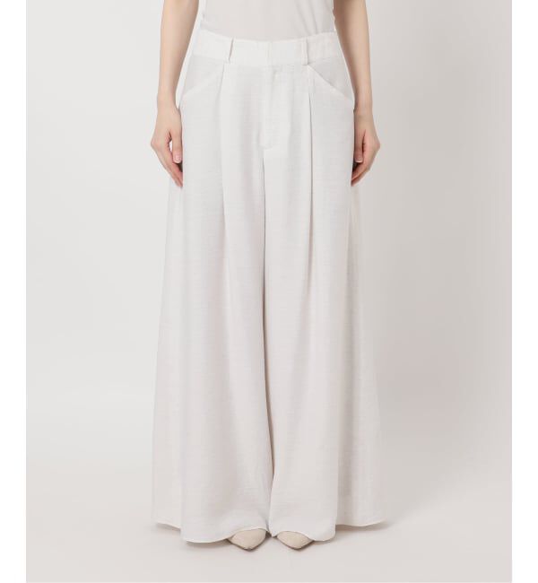 NOBLE「《予約・セットアップ対応》ファジーリネンフラップフレアパンツ」|スラックス|