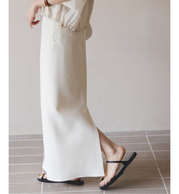 NOBLE「《追加》【洗える】コンフォートジャージーライクタイトスカート9」|スカート|