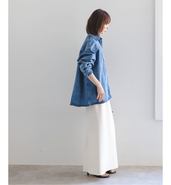 NOBLE「《追加》【洗える】コンフォートジャージーライクタイトスカート9」|スカート|