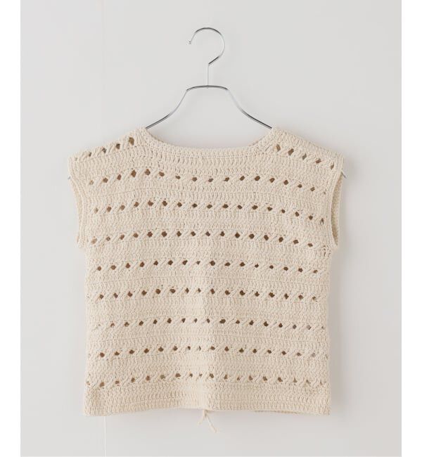 FRAMeWORK「SEEALL/シーオールCROCHET TIED TOP」|ニット・セーター|ナチュラル