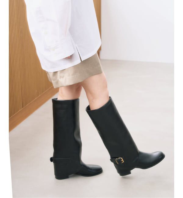  「《追加》5cmワイドシャフトカバーブーツ」|ロングブーツ|ブラック C