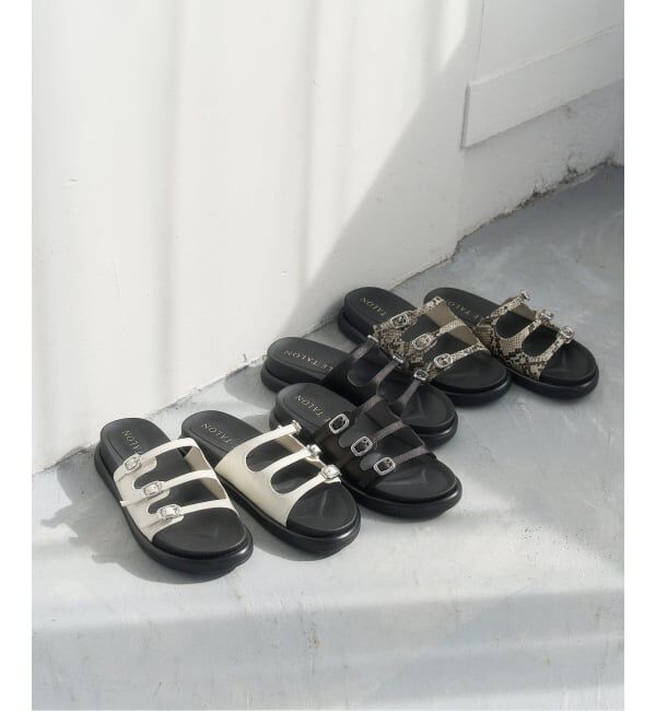  「《予約》トリプルベルトスライダーサンダル」|サンダル|