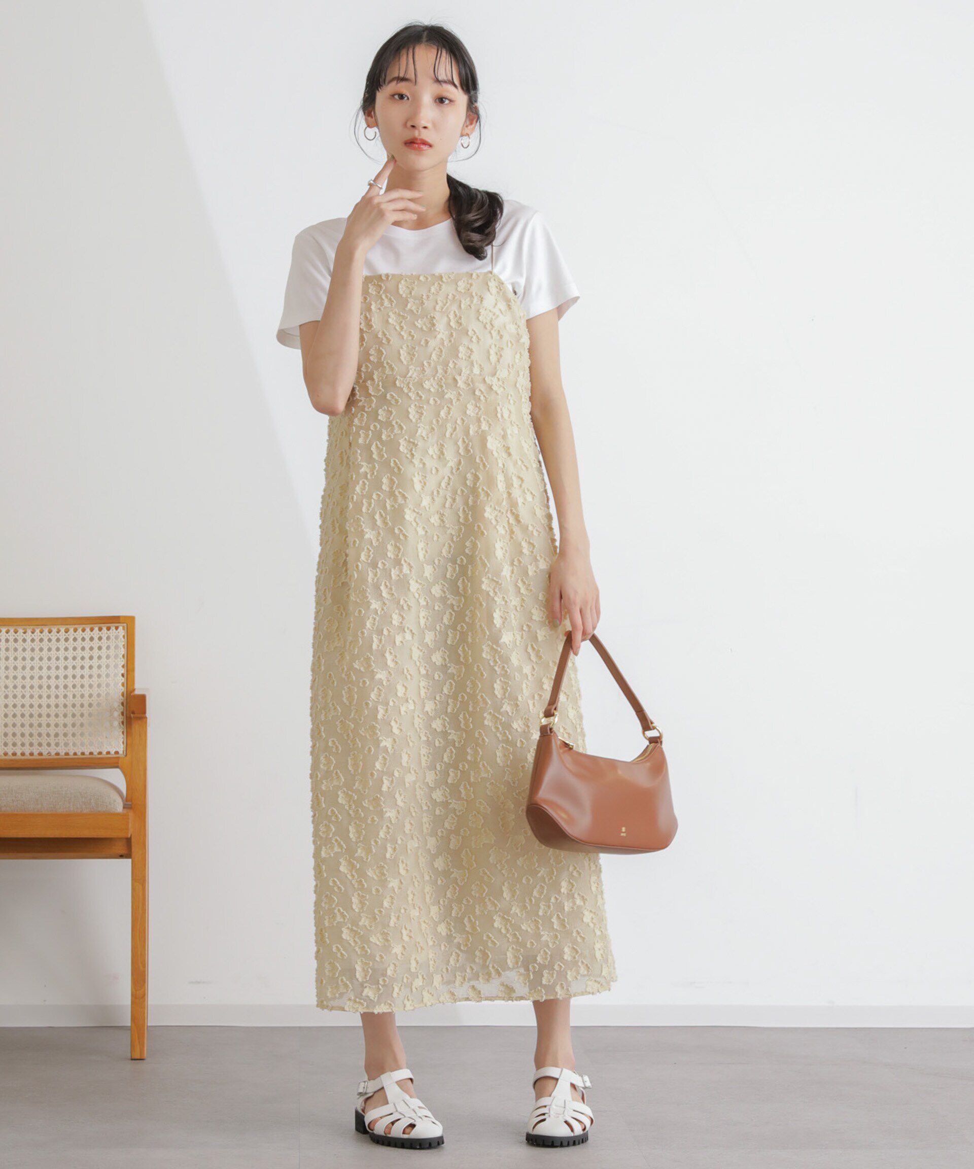 nano･universe「シアージャガードキャミワンピース」|ワンピース|イエロー