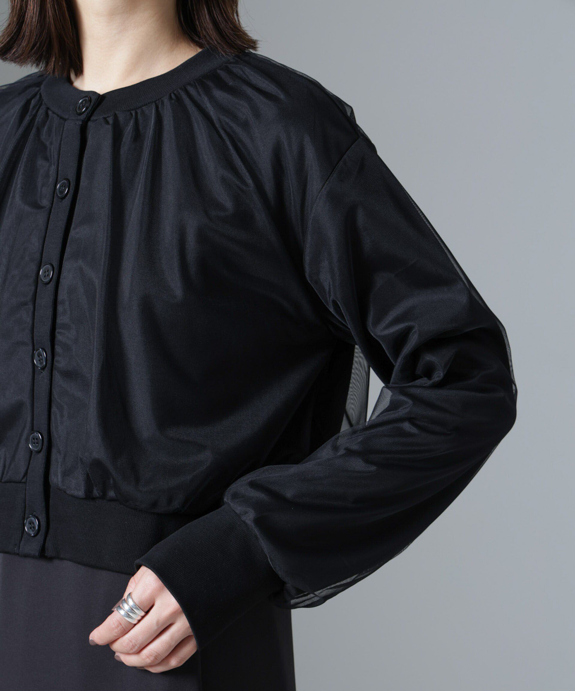 nano･universe「チュールコンビカーディガン」|Tシャツ・カットソー|