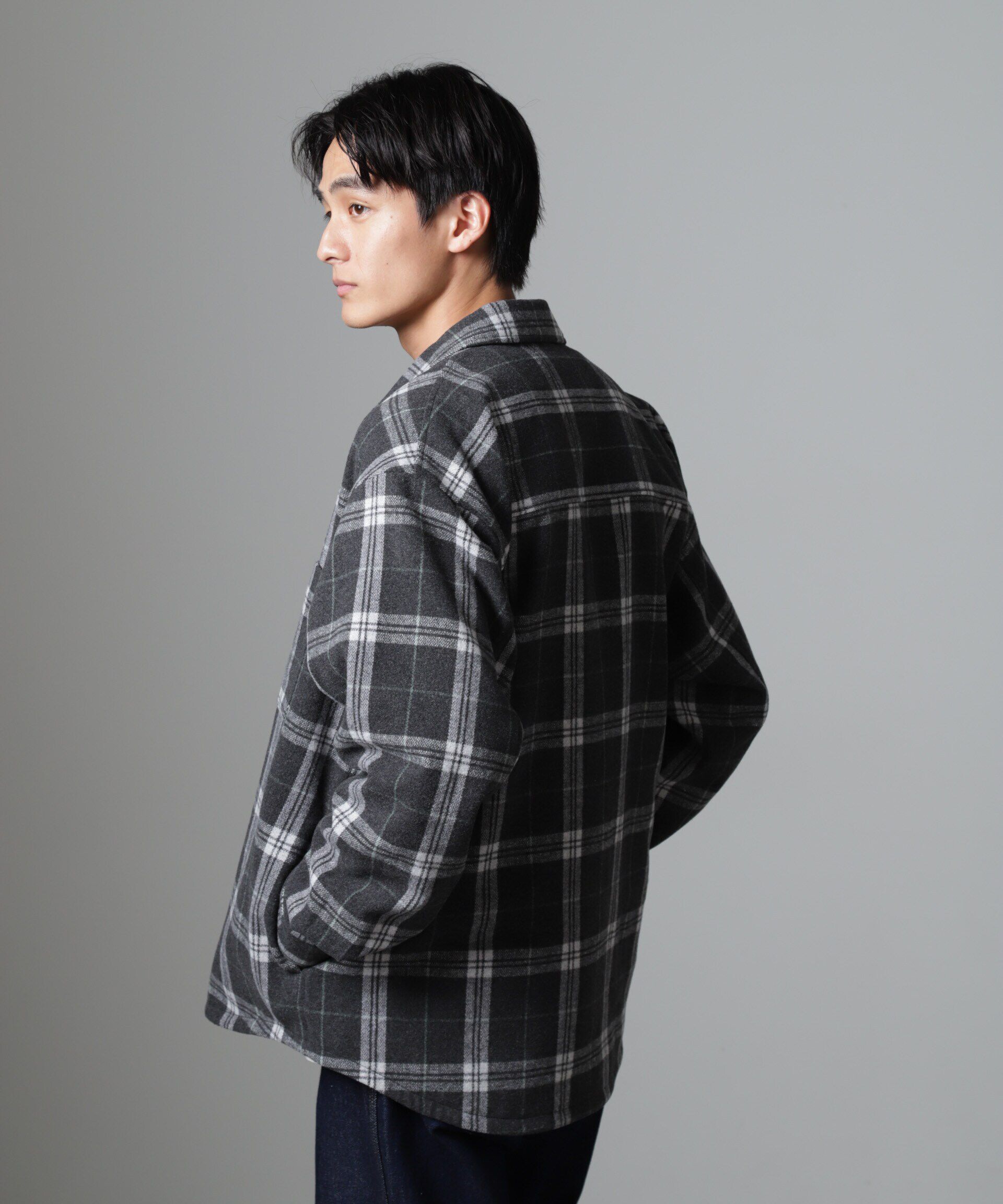 nano･universe「テックメルトン CPOパターンチェックシャツブルゾン」|ブルゾン・スタジャン|
