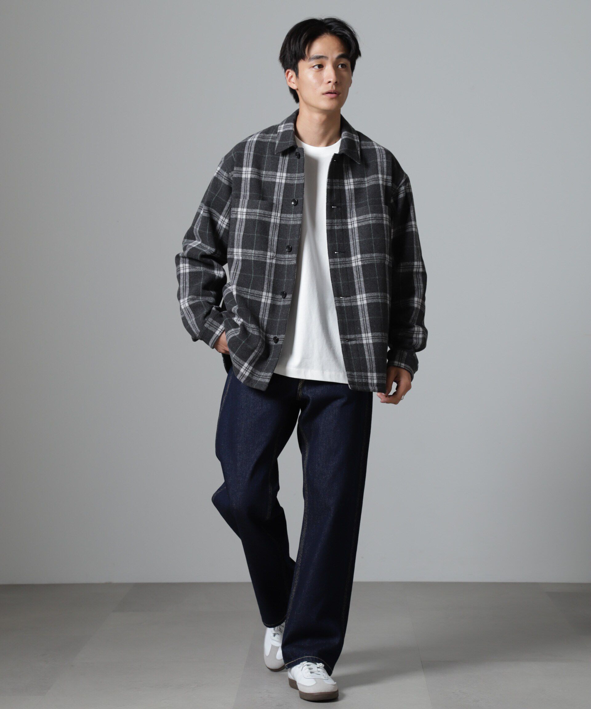 nano･universe「テックメルトン CPOパターンチェックシャツブルゾン」|ブルゾン・スタジャン|