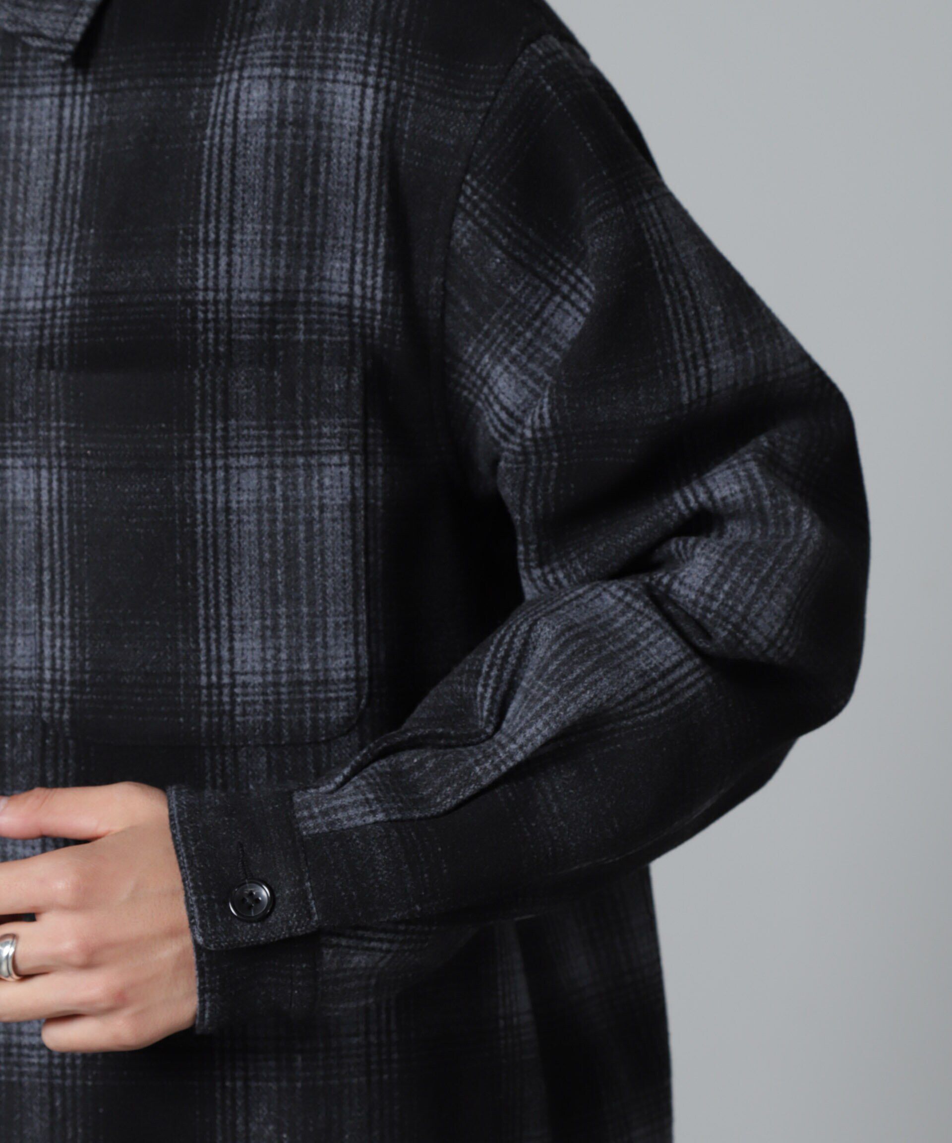 nano･universe「テックメルトン CPOパターンチェックシャツブルゾン」|ブルゾン・スタジャン|