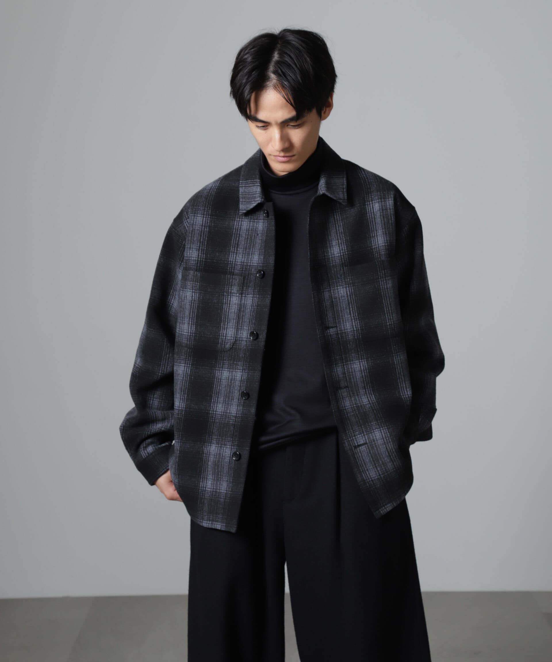 nano･universe「テックメルトン CPOパターンチェックシャツブルゾン」|ブルゾン・スタジャン|