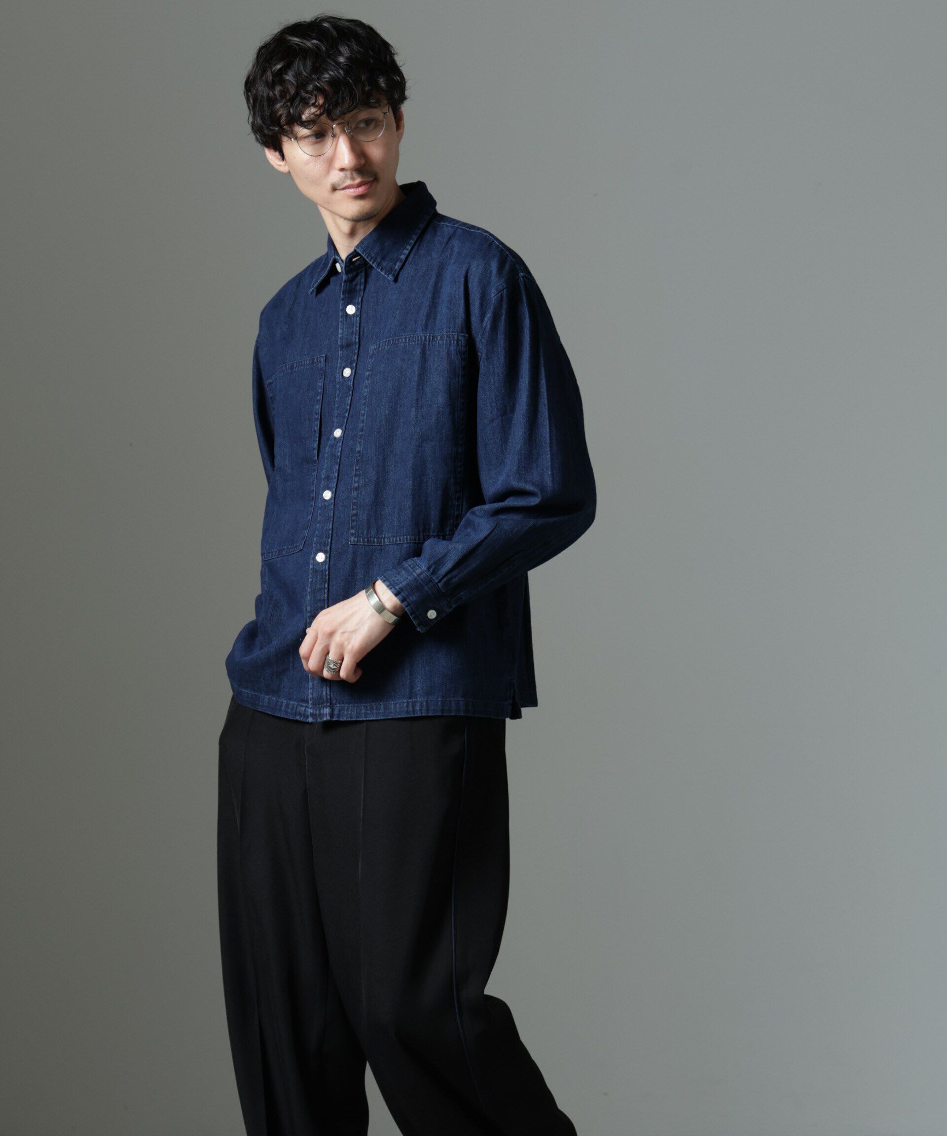 nano･universe「NORMANBROS別注 ワイドポケット デニムシャツ」|シャツ・ブラウス|