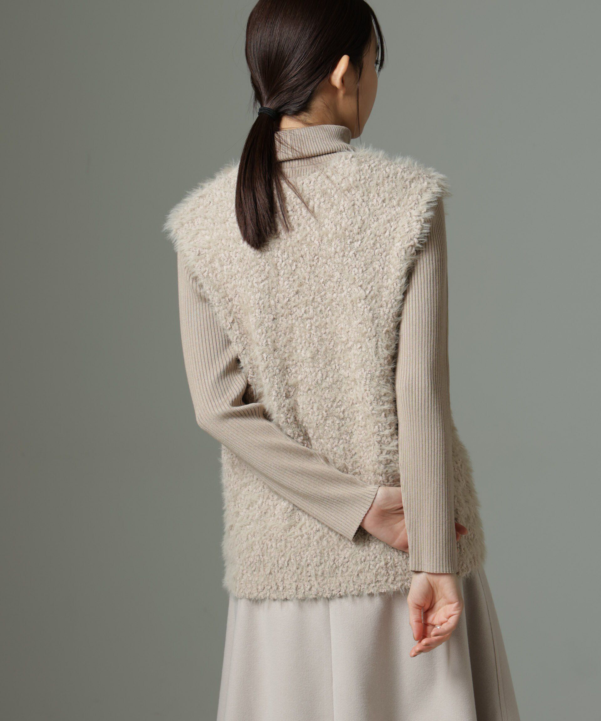 nano･universe「ファンシーシャギーニットベスト」|ニット・セーター|