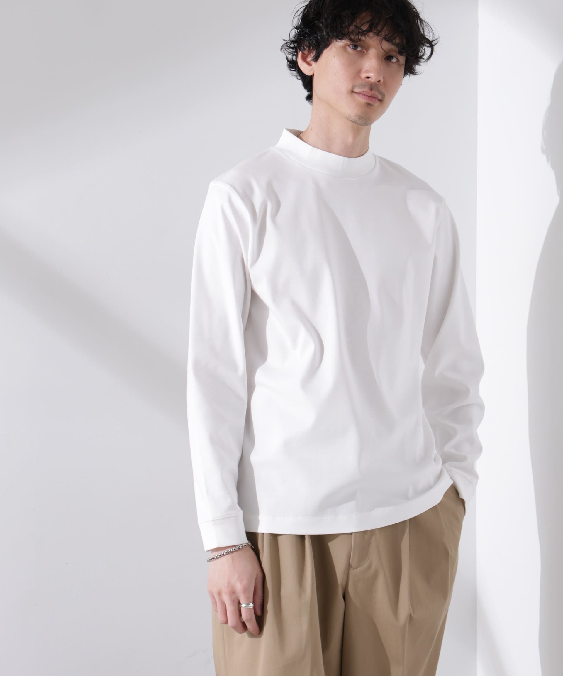 nano･universe「アンチスメルモックネックTシャツ 長袖」|Tシャツ・カットソー|