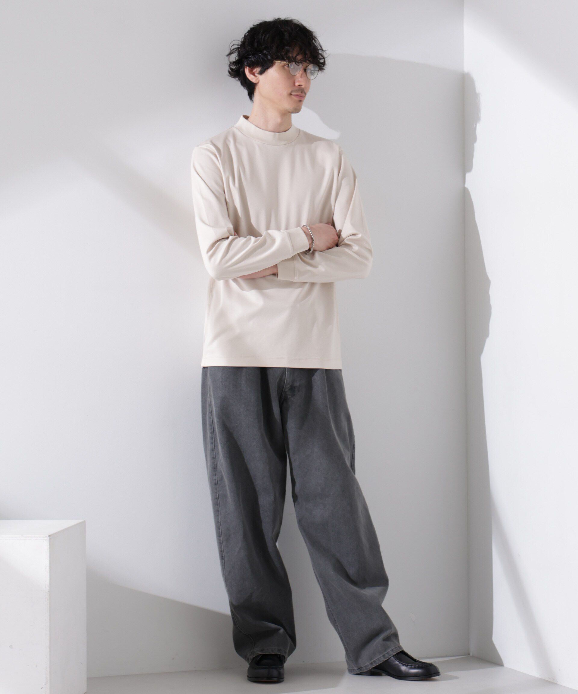 nano･universe「アンチスメルモックネックTシャツ 長袖」|Tシャツ・カットソー|