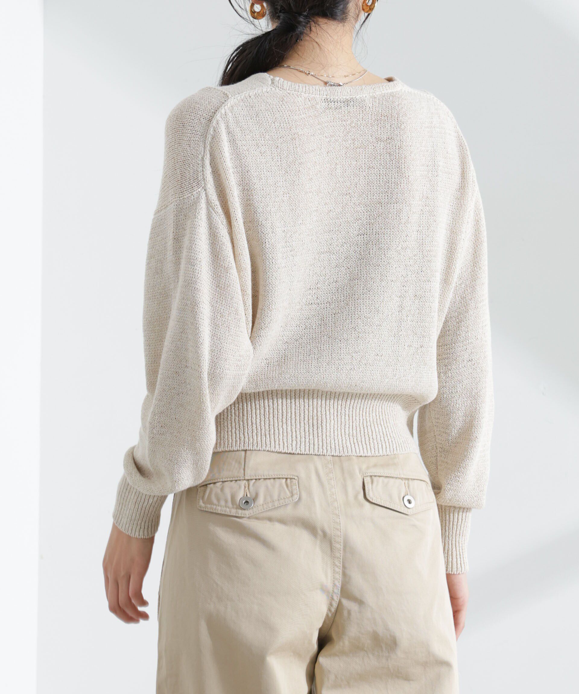 nano･universe「リネン混テープヤーンZIPカーディガン」|ニット・セーター|