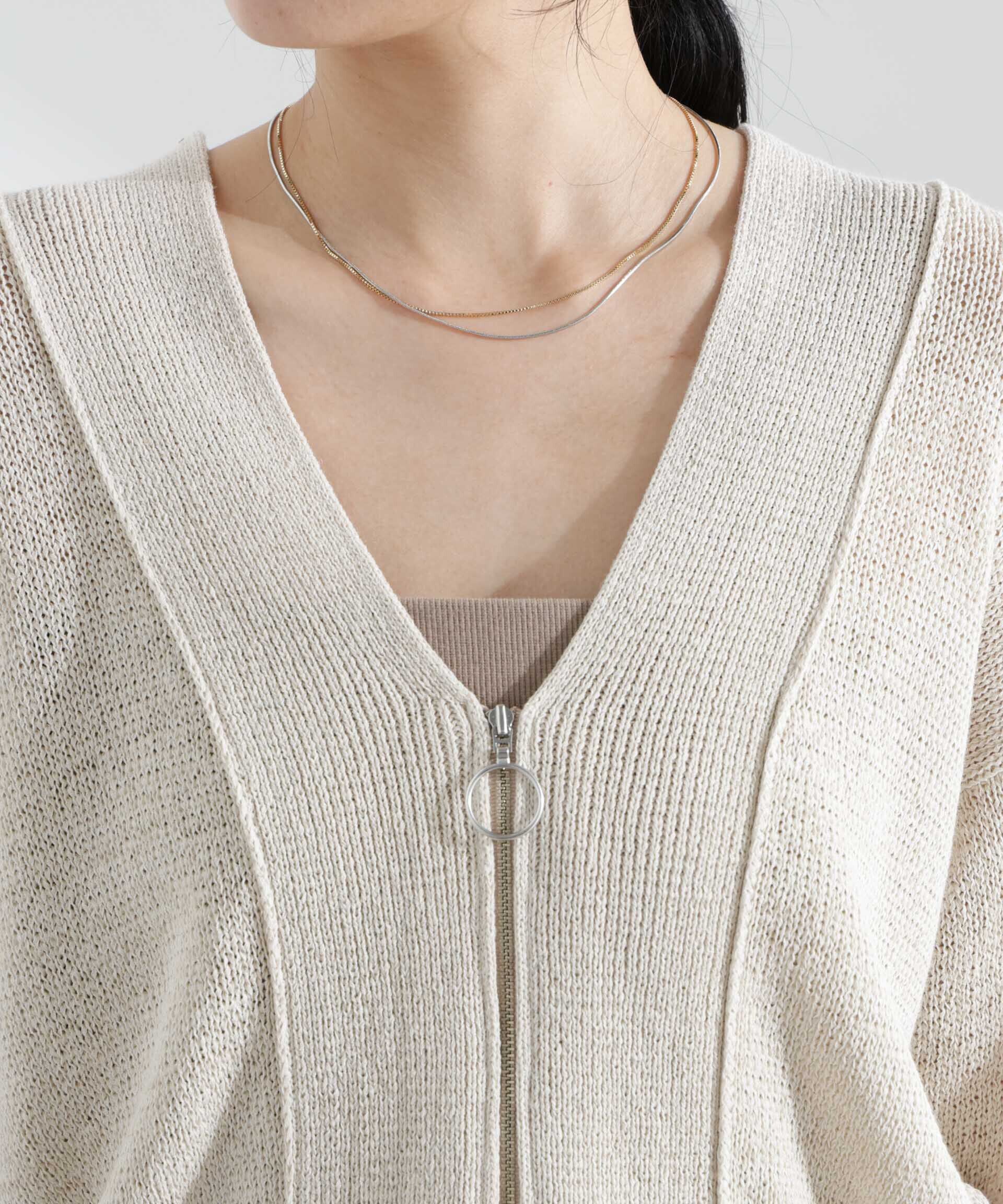 nano･universe「リネン混テープヤーンZIPカーディガン」|ニット・セーター|