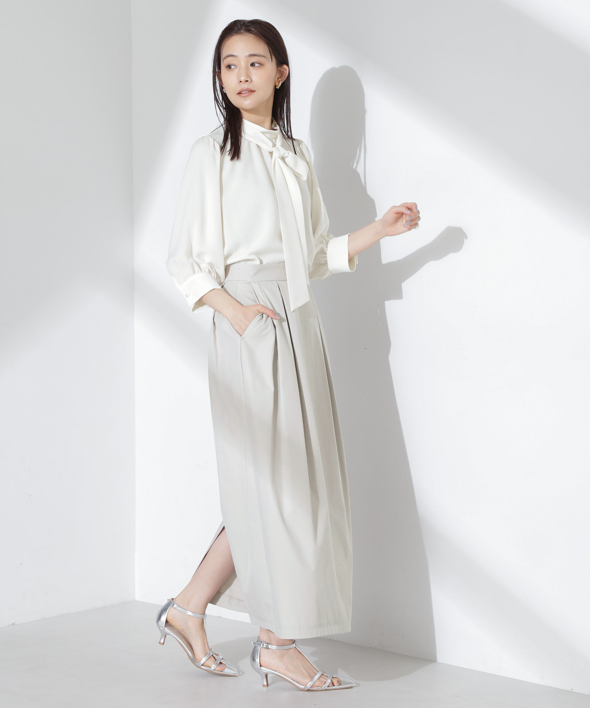 nano･universe「タックコクーンスカート」|スカート|