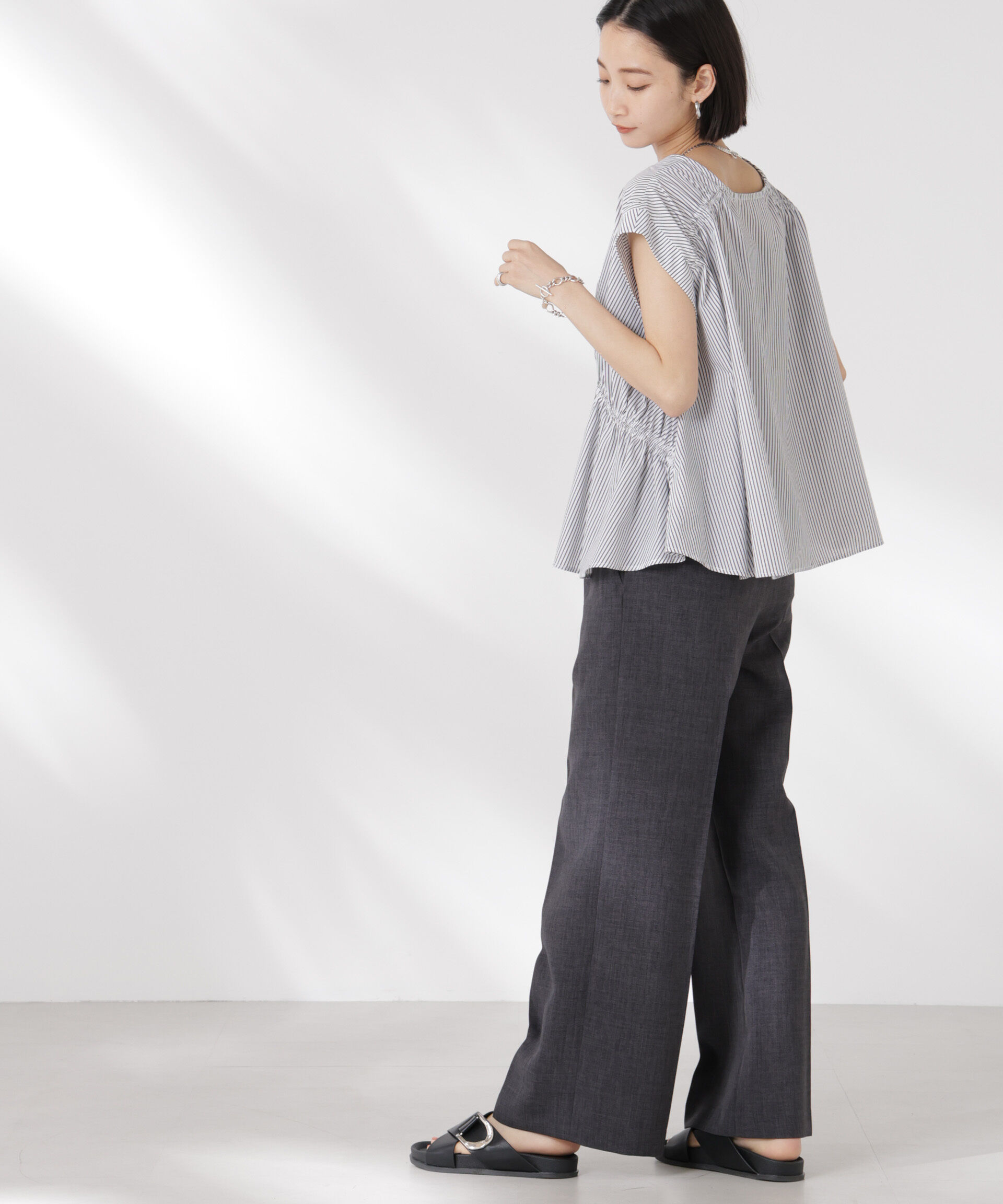 nano･universe「前後2wayギャザーデザインブラウス」|シャツ・ブラウス|