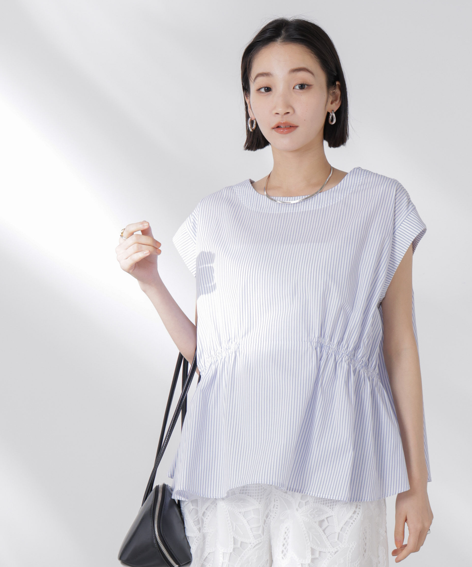 nano･universe「前後2wayギャザーデザインブラウス」|シャツ・ブラウス|