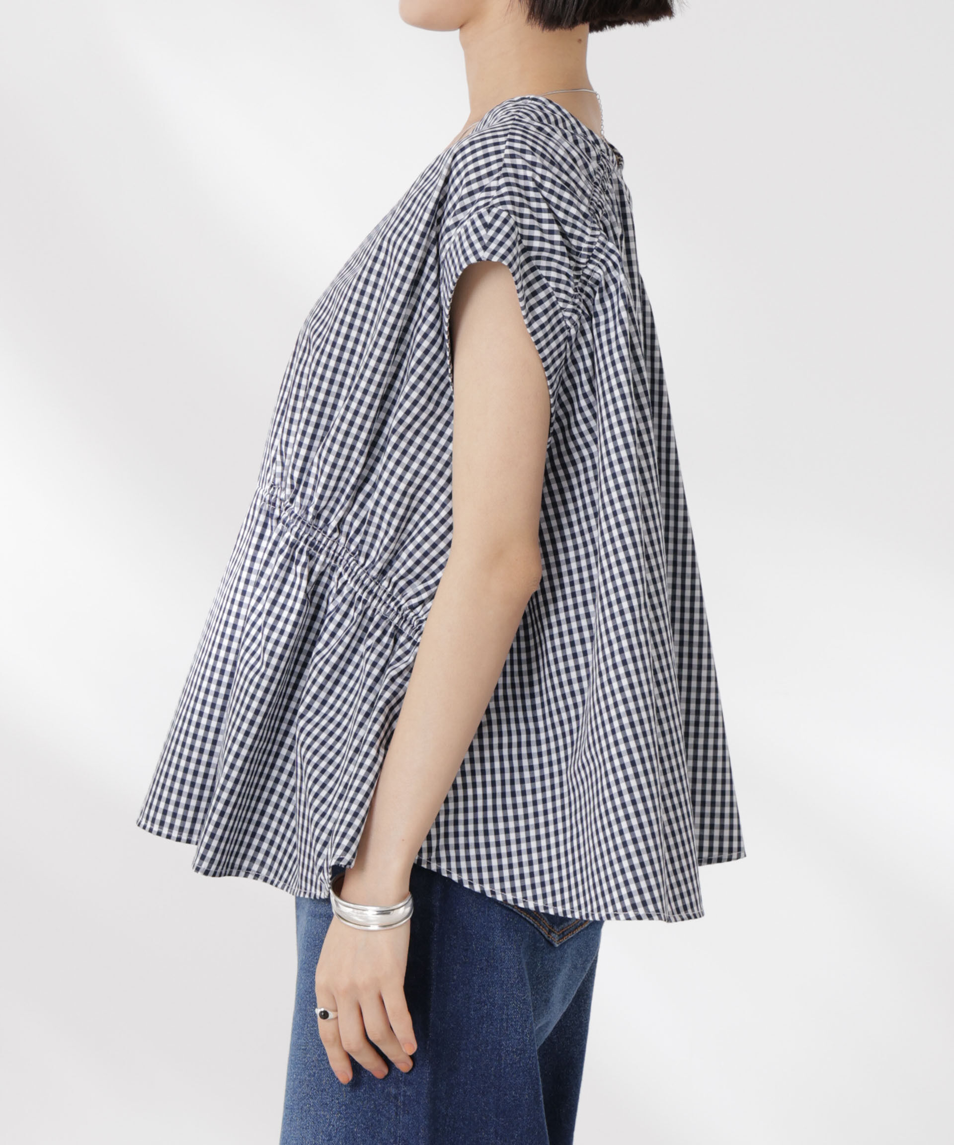 nano･universe「前後2wayギャザーデザインブラウス」|シャツ・ブラウス|