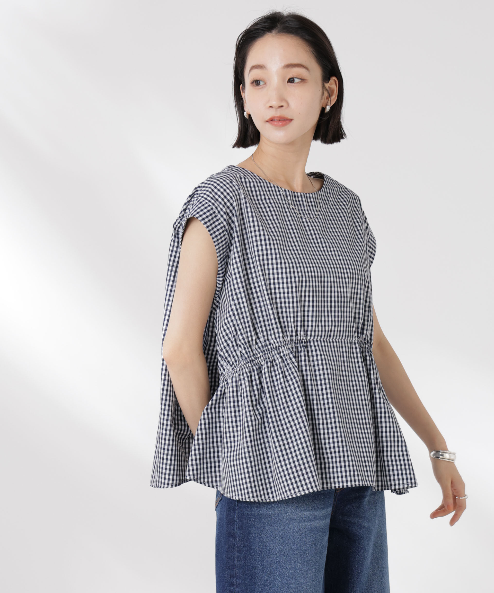 nano･universe「前後2wayギャザーデザインブラウス」|シャツ・ブラウス|