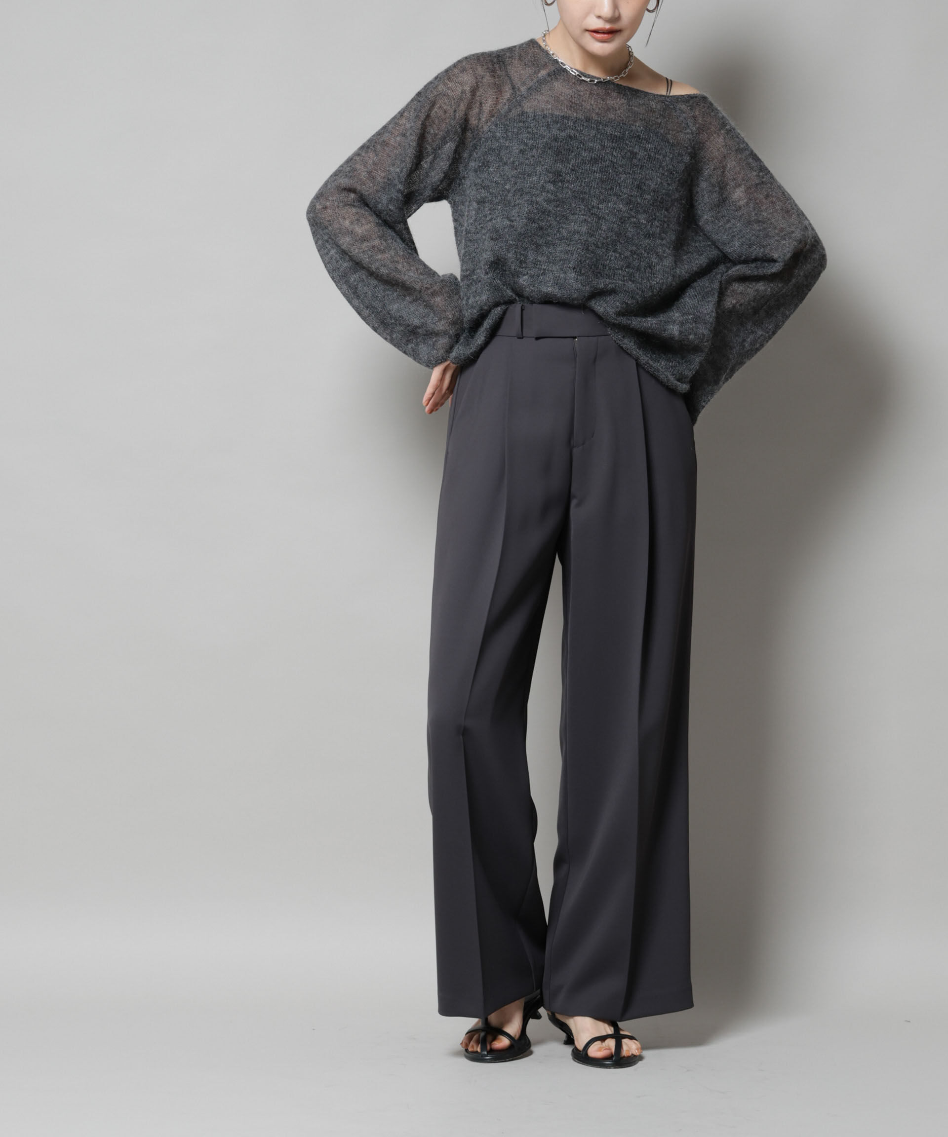 nano･universe「ツイルワイドスラックス」|チノ|