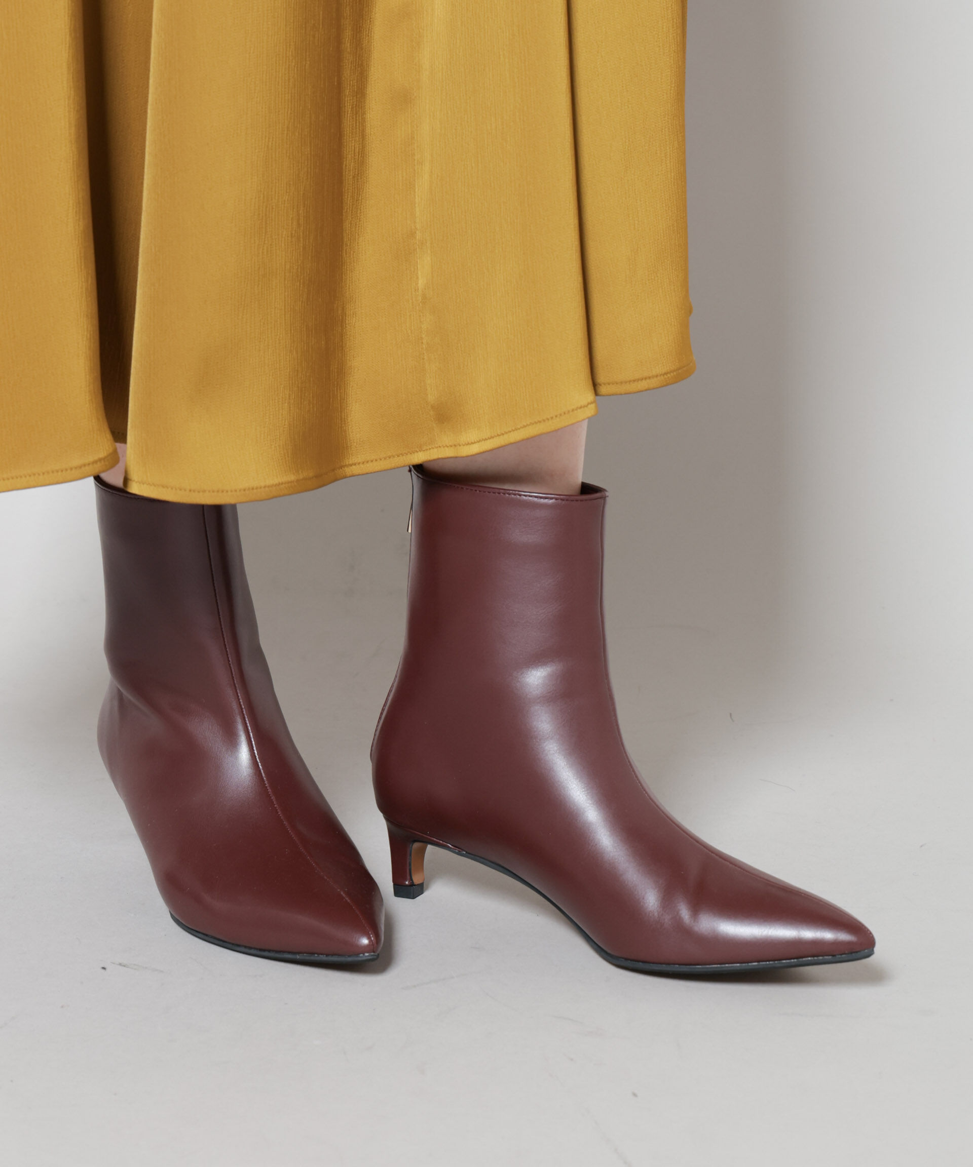 nano･universe「ポインテッドショートブーツ」|ビジネス・ドレスシューズ|ボルドー3