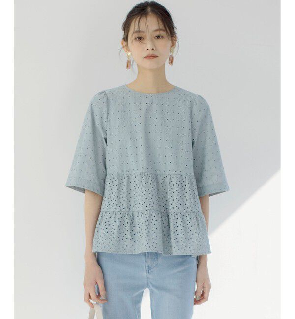 組曲「【新色追加】エンブロイダリーレースフリル ブラウス」|シャツ・ブラウス|