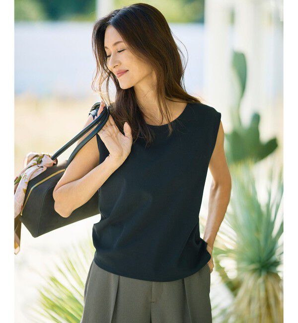 自由区「【SHIHOさん着用・名品・新色追加・累計3000枚突破】スーピマスムース タンクトップ」|タンクトップ|ブラック