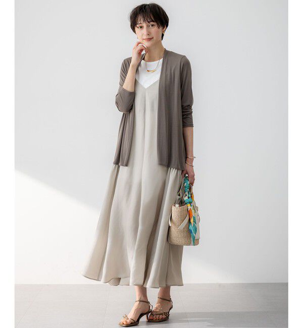 23区「【接触冷感性】フィブリルツイル キャミソールフレアワンピース」|ワンピース|