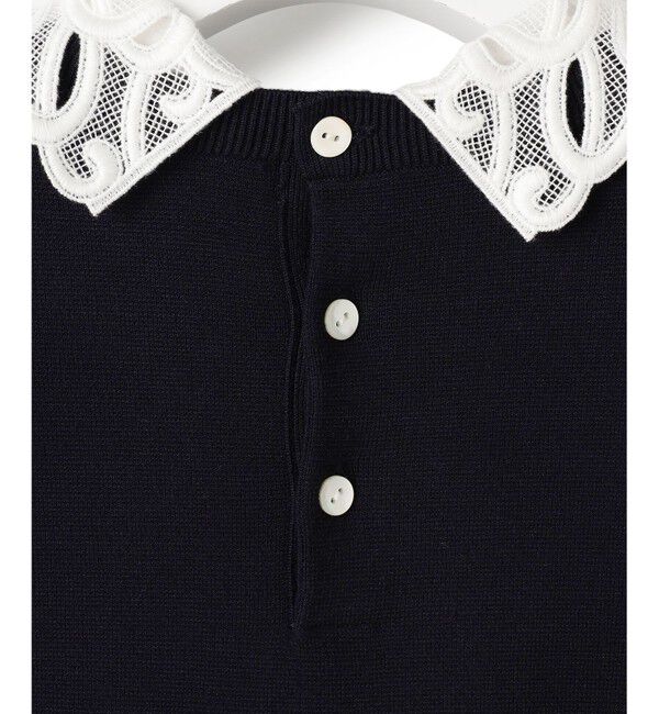 23区「【洗える/吊り干しOK】ヴィスコースストレッチ レース襟 ワンピース」|ワンピース|