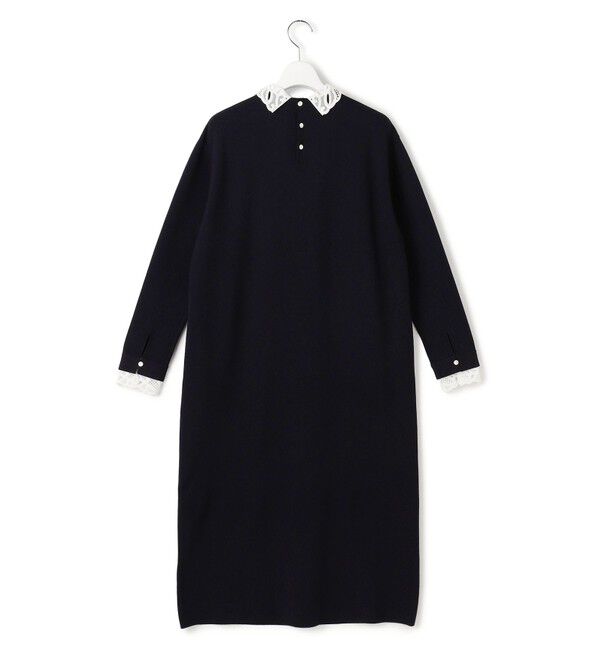 23区「【洗える/吊り干しOK】ヴィスコースストレッチ レース襟 ワンピース」|ワンピース|