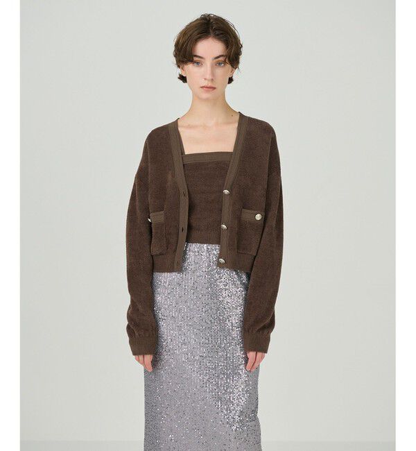 GRACE CONTINENTAL「モールニットカーディガン」|カーディガン|ブラウン