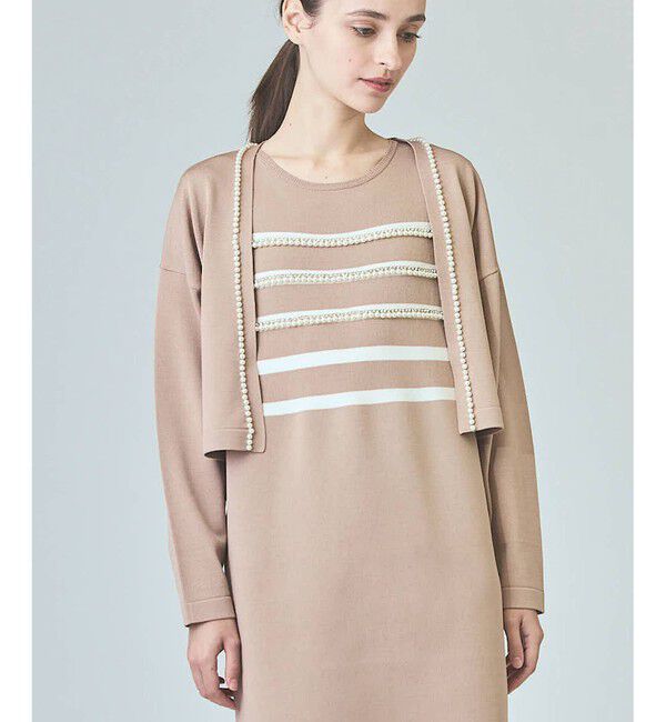 Grace Class「パールショートカーディガン」|カーディガン|キャメル