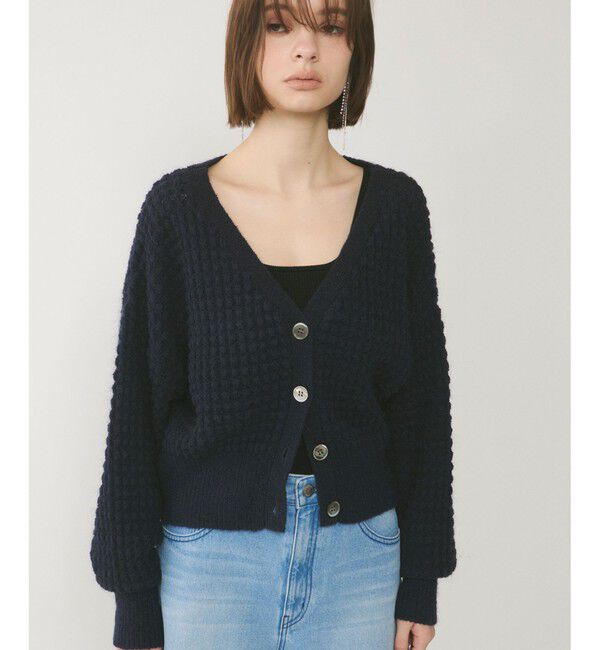 GRACE CONTINENTAL「ワッフルショートニットカーディガン」|ニット・セーター|