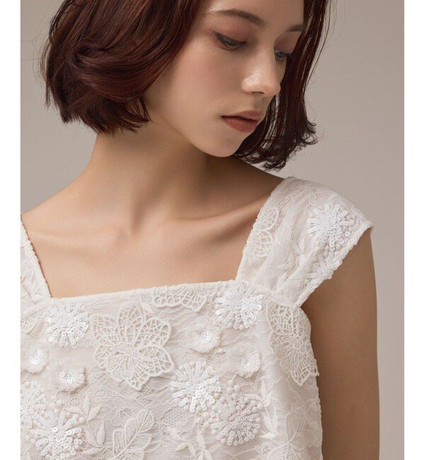 Diagram「チュール刺繍トップ」|その他|ホワイト