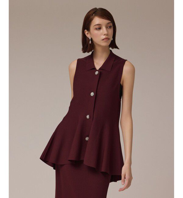 GRACE CONTINENTAL「ビジューニットベスト」|ベスト・ジレ|