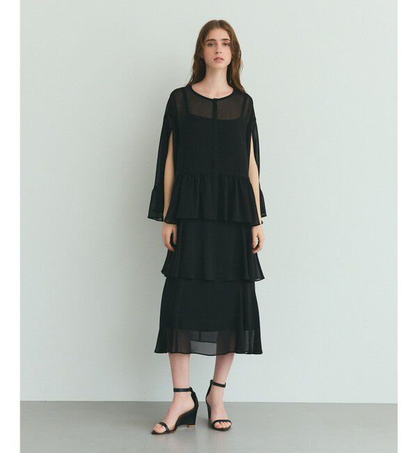 Grace Class「シフォンフリルポンチョ」|その他|ブラック