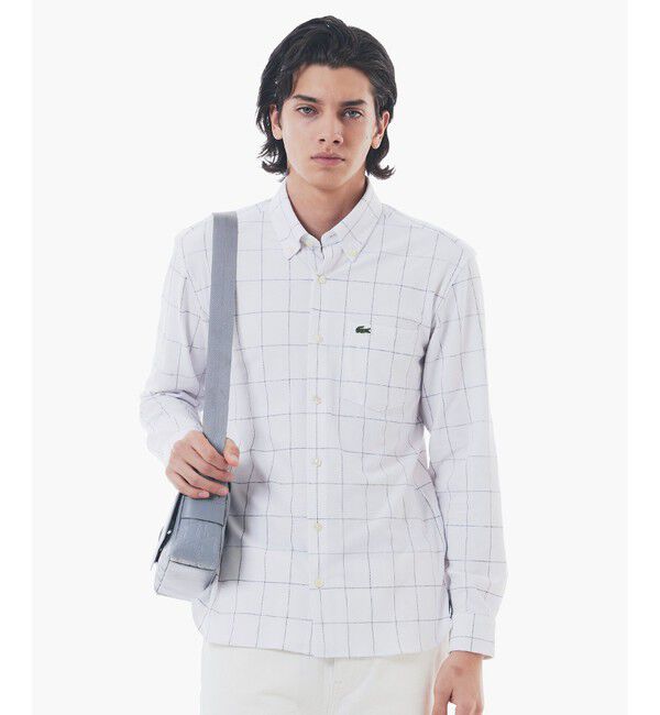 LACOSTE「2WAYストレッチ ウインドウペンチェックボタンダウンシャツ」|シャツ・ブラウス|