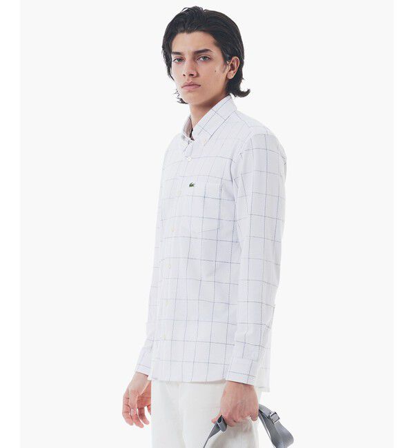 LACOSTE「2WAYストレッチ ウインドウペンチェックボタンダウンシャツ」|シャツ・ブラウス|