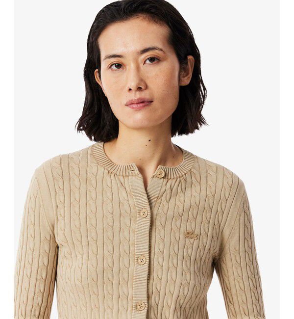 LACOSTE「ケーブルニットカーディガン」|カーディガン|