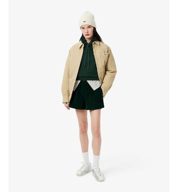 LACOSTE「ネーム＆ワニロゴパッチスウェットフーディー」|パーカー|