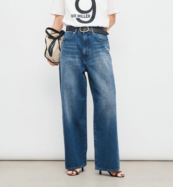 Rie Miller「【RM denim】ソフトルーズストレートデニム」|デニム|インディゴブルー