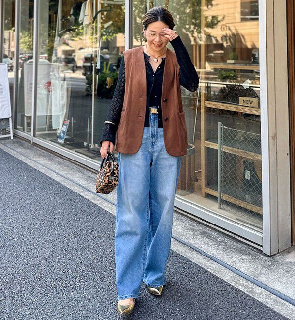 NOLLEY'S「《セットアップ対応》ストレッチスエードベルテッドジレ」|ベスト・ジレ|