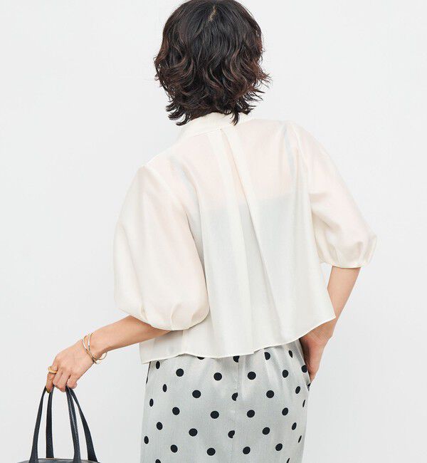 NOLLEY'S「シアーシルキーパール釦フリルブラウス」|シャツ・ブラウス|