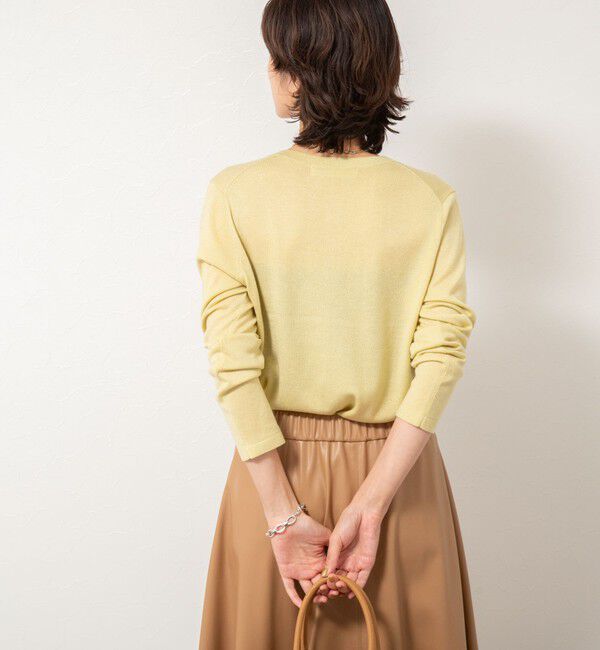 NOLLEY'S sophi「《アンサンブル対応》《手洗い可能》W混ラメクルーネックカーディガン」|カーディガン|