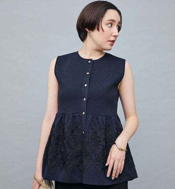 NOLLEY'S「レース付きペプラムベスト」|ベスト・ジレ|