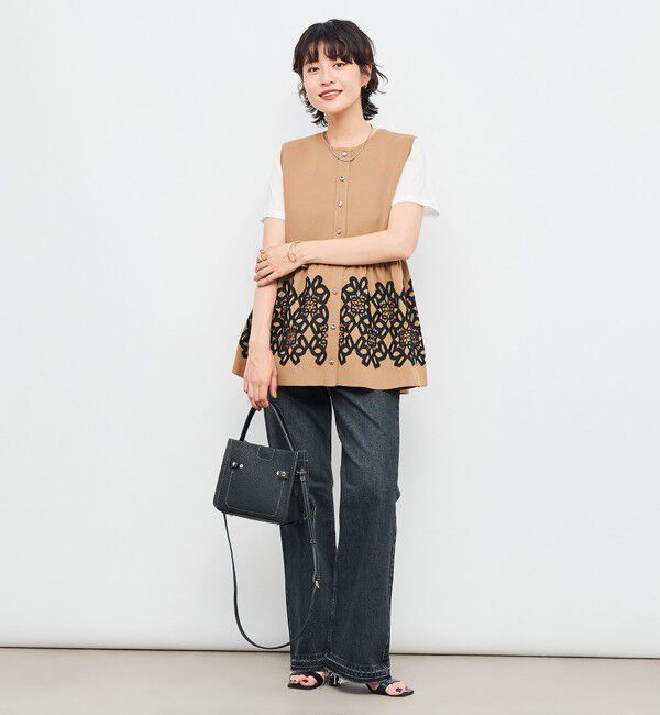 NOLLEY'S「レース付きペプラムベスト」|ベスト・ジレ|