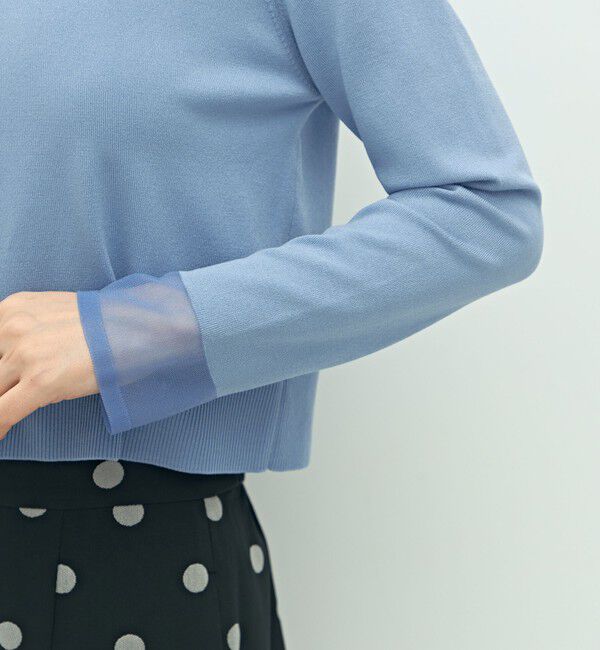 NOLLEY'S「《手洗い可能》くるみ釦シアークルーネックカーディガン」|カーディガン|