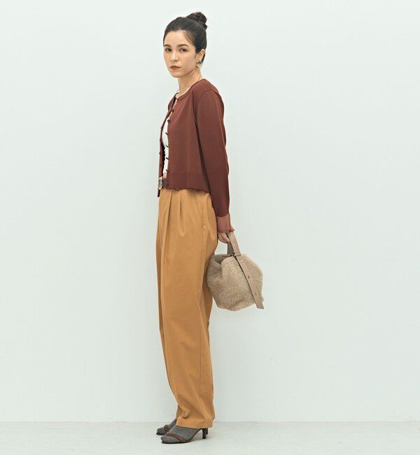 NOLLEY'S「《手洗い可能》くるみ釦シアークルーネックカーディガン」|カーディガン|