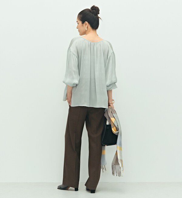 NOLLEY'S「楊柳サテン2WAYギャザーブラウス」|シャツ・ブラウス|