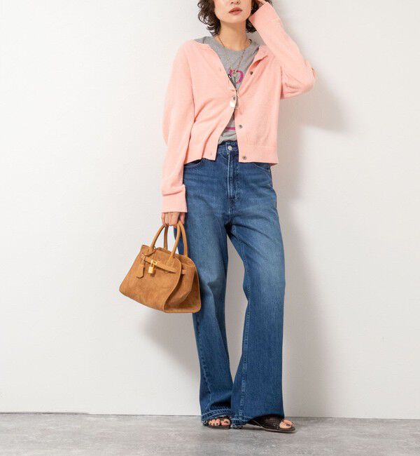 Rie Miller「《手洗い可能》《アンサンブル対応》モールヤーンクルーネックカーディガン」|カーディガン|